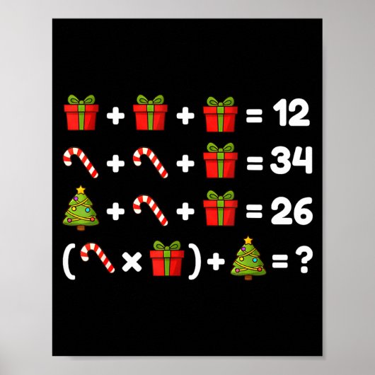 Order Of Operations Quiz Christmas Math Teacher 67 Poster (Vorne)