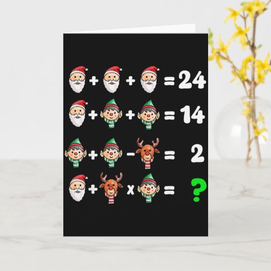 Order Of Operations Quiz Christmas Math Teacher Xm Karte (Gelbe Blume)