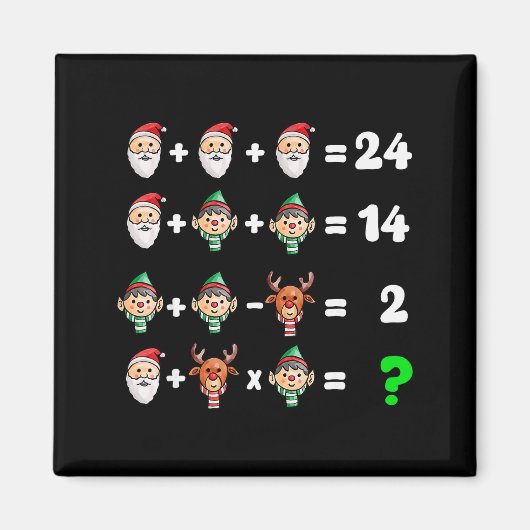 Order Of Operations Quiz Christmas Math Teacher Xm Magnet (Vorne)