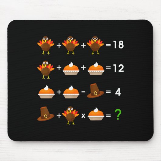 Order Of Operations Thanksgiving Quiz Funny Math T Mousepad (Vorne)