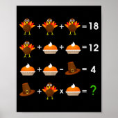 Order Of Operations Thanksgiving Quiz Funny Math T Poster (Vorne)