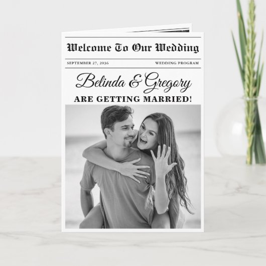 Order of Service für das Hochzeitspass-Foto Programm (Vorderseite)