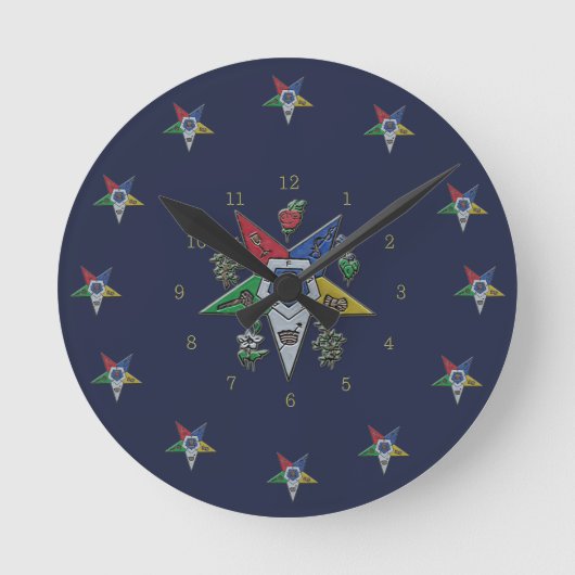 Order Of The Eastern Star Runde Wanduhr (Vorderseite)