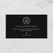 Order Packaging Thank You Inserts | Modern Sleek Visitenkarte (Rückseite)