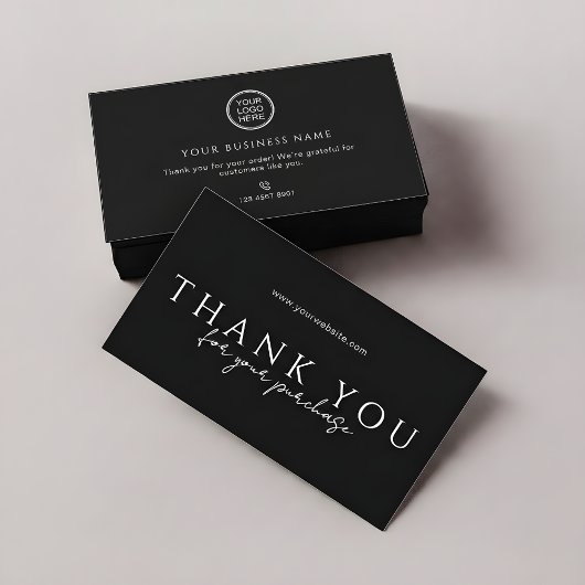 Order Packaging Thank You Inserts | Modern Sleek Visitenkarte