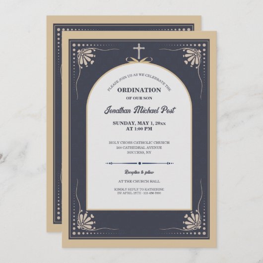 Ordination der Priestereinladung Einladung (Vorne/Hinten)