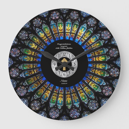 Ordination Festglas zum Jubiläum - JEDE KLERGIE Große Wanduhr (Vorderseite)