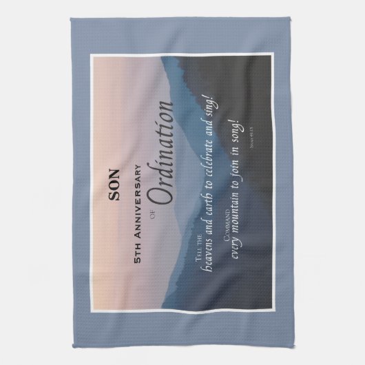 Ordination für das 5. Jubiläum Geschirrtuch (Vertikal)