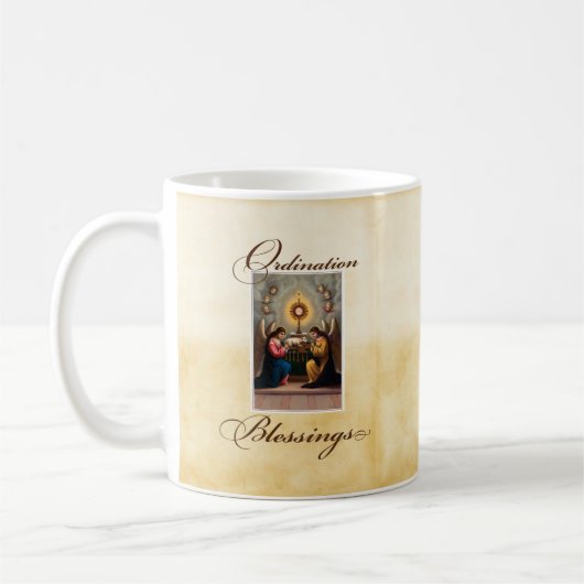 Ordination Glückwunsch Angels bei Altar Kaffeetasse (Links)