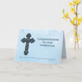 Ordination Herzlichen Glückwunsch Verziert Cross B Karte (Gelbe Blume)