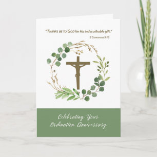 Ordination Jubiläumsgrün Kreath Crucifix Karte