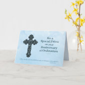 Ordination Jubiläumspriester, Verziertes Kreuz Karte (Gelbe Blume)