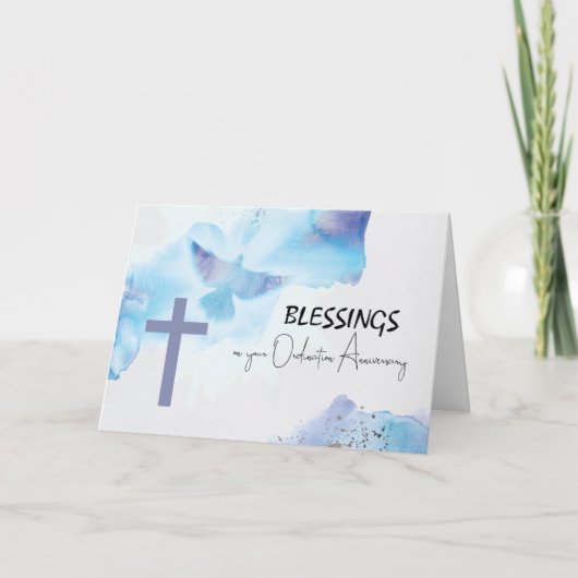 Ordination Jubiläumssegnung Lila Kreuz Karte (Vorderseite)