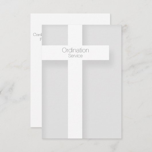 Ordination Modernes Einladungskreuz 1 Einladung (Vorne/Hinten)
