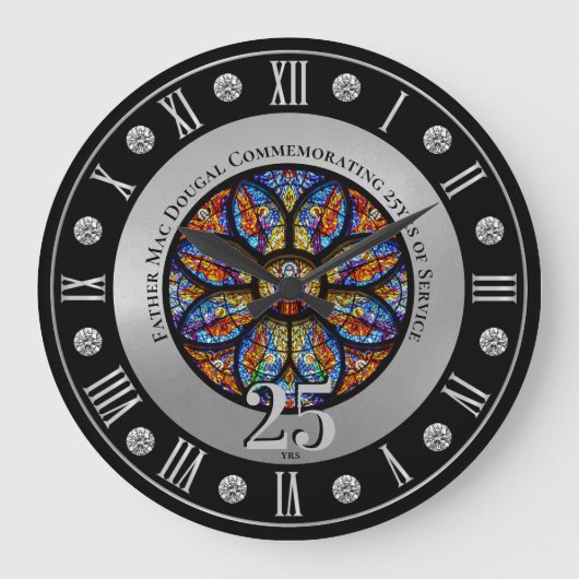 Ordination Personalisierter Priester 25. Jahrestag Große Wanduhr (Vorderseite)