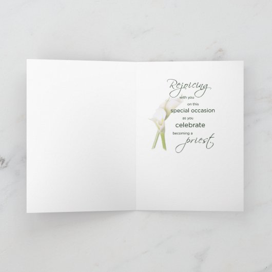 Ordination Priestertum, anpassbarer Name und Datum Karte (Innenseite)