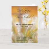 Ordination Priestertum, anpassbarer Name und Datum Karte (Gelbe Blume)