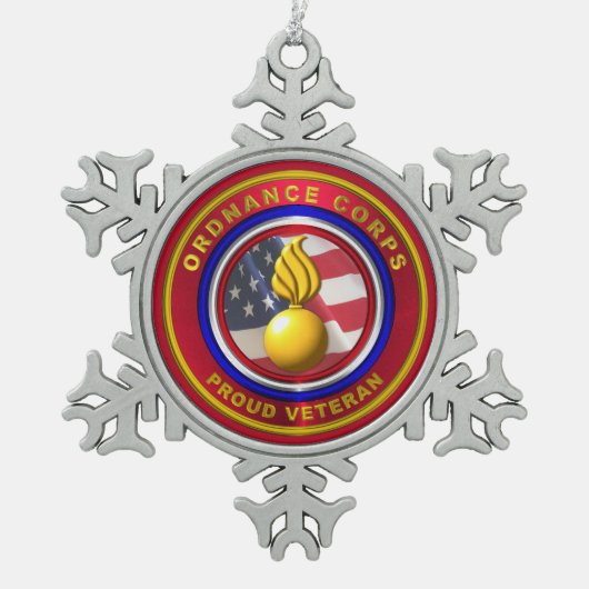 Ordnance Corps Schneeflocken Zinn-Ornament (Vorderseite)