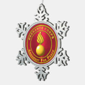 Ordnance Corps Snowflake Schneeflocken Zinn-Ornament (Rechts)