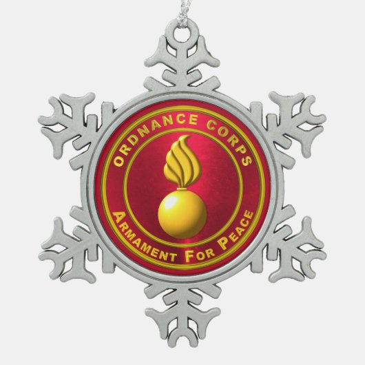 Ordnance Corps Snowflake Schneeflocken Zinn-Ornament (Vorderseite)