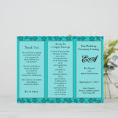 Ordner des Hochzeitsprogramms Aquamarin (Stehend Vorderseite)