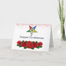 Ordnung der Eastern Star Sympathy Card