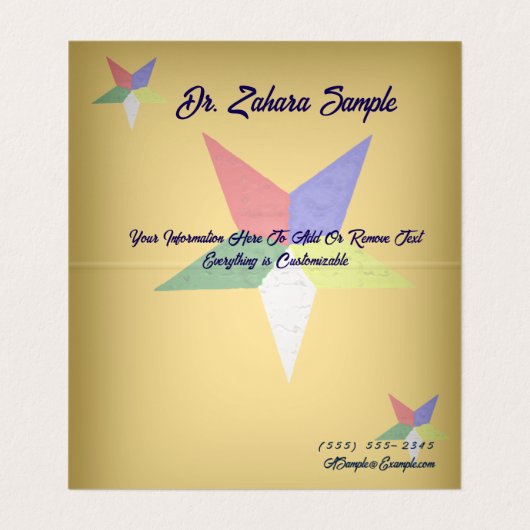 Ordnung des Oststerns (Wavy) Visitenkarten (Innenseite Aufgefaltet)