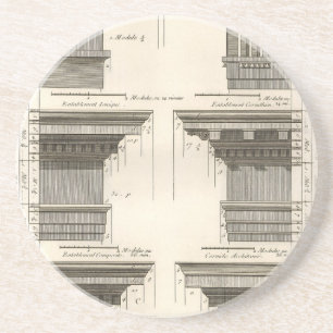 Ordnungen der Architektur, Vintage-Gebälk Getränkeuntersetzer