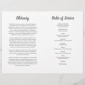 Ordnungsrahmen für das Gedenkprogramm zur Beerdigu (Rückseite)