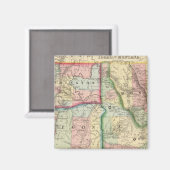 Ore, Wash, Idaho, Mont Map von Mitchell Magnet (Vorderseite/Rückseite)