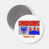 Örebro län winkend Fahne mit Namen Magnet (Vorderseite/Rückseite)