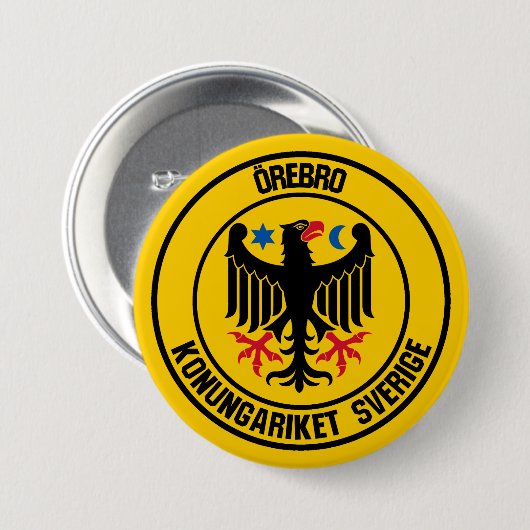 Örebro rundes Emblem Button (Vorne & Hinten)