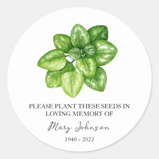 Oregano Gedenkpackung Runder Aufkleber (Vorderseite)