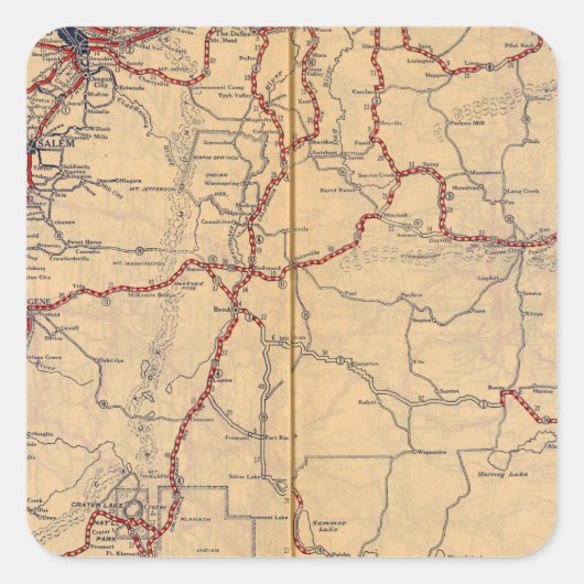 Oregon 4 quadratischer aufkleber (Vorderseite)