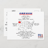Oregon American Staat auf einer Karte und nützlich (Vorne/Hinten)