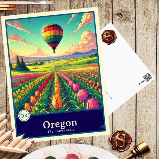 Oregon | Anime Style Cel Schattenkarte Postkarte