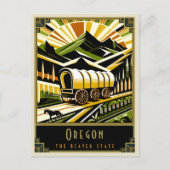 Oregon | Art Deco Postkarte (Vorderseite)