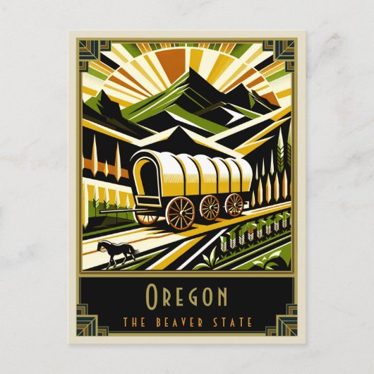 Oregon | Art Deco Postkarte (Vorderseite)