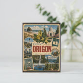 Oregon-authentische Postkarte im Vintage-Stil (Stehend Vorderseite)