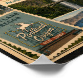 Oregon Authentischer Vintage-Stil Poster (Ecke)