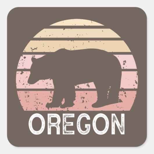 Oregon Bear Quadratischer Aufkleber (Vorderseite)