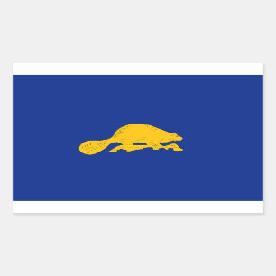 Oregon Beaver Flag Rechteckiger Aufkleber
