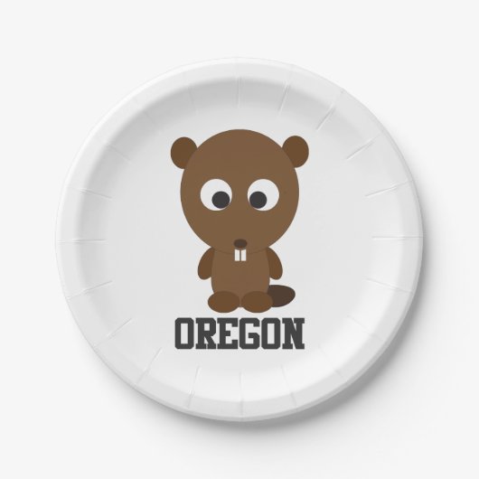 Oregon Beaver Pappteller (Vorderseite)