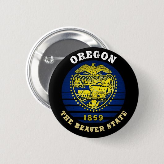 OREGON BEAVER STAAT FLAG BUTTON (Vorne & Hinten)