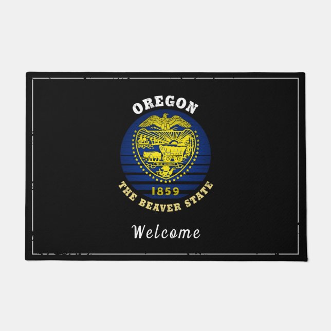 OREGON BEAVER STAAT FLAG FUßMATTE (Vorderseite)