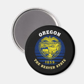OREGON BEAVER STAAT FLAG MAGNET (Vorderseite/Rückseite)