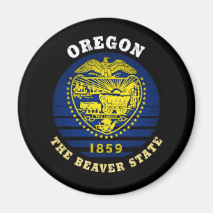 OREGON BEAVER STAAT FLAG MAGNET