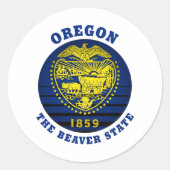 OREGON BEAVER STAAT FLAG RUNDER AUFKLEBER (Vorderseite)