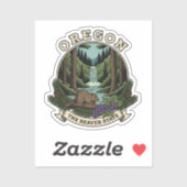 Oregon Beaver State Forest & Wasserfall-Emblem Aufkleber (Blatt)