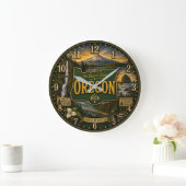 Oregon Beaver State Mountain Coastal Große Wanduhr (Zuhause)